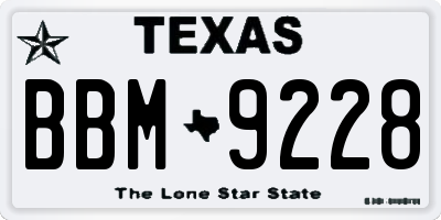 TX license plate BBM9228