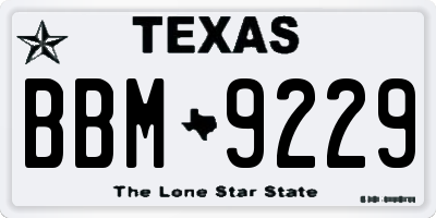 TX license plate BBM9229