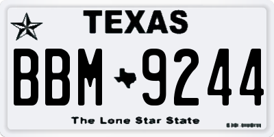 TX license plate BBM9244