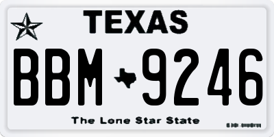 TX license plate BBM9246