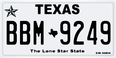 TX license plate BBM9249
