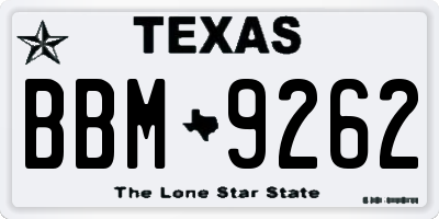 TX license plate BBM9262