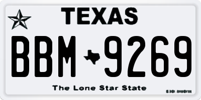 TX license plate BBM9269