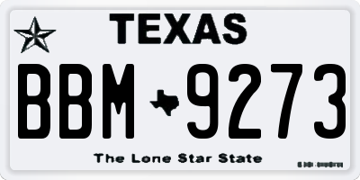 TX license plate BBM9273