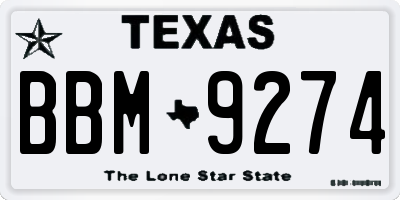 TX license plate BBM9274