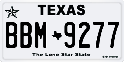 TX license plate BBM9277