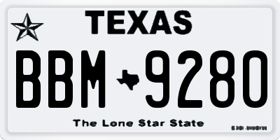 TX license plate BBM9280