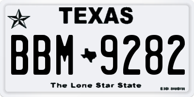 TX license plate BBM9282