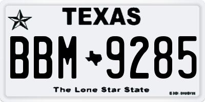 TX license plate BBM9285