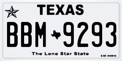 TX license plate BBM9293