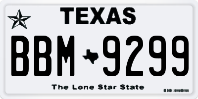 TX license plate BBM9299