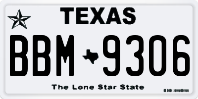 TX license plate BBM9306