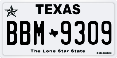 TX license plate BBM9309