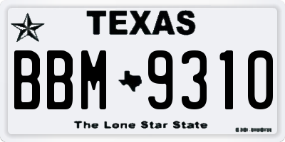TX license plate BBM9310