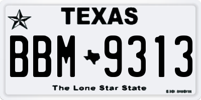 TX license plate BBM9313