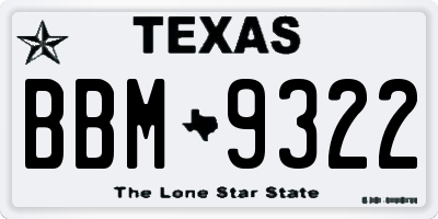 TX license plate BBM9322