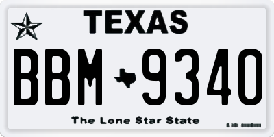 TX license plate BBM9340