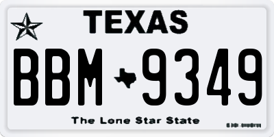 TX license plate BBM9349
