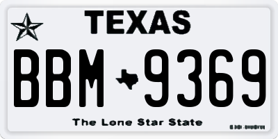 TX license plate BBM9369