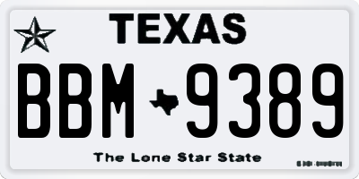 TX license plate BBM9389