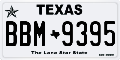 TX license plate BBM9395