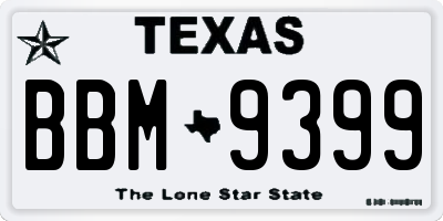TX license plate BBM9399