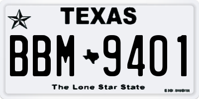 TX license plate BBM9401