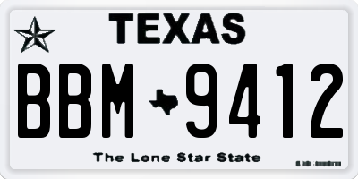 TX license plate BBM9412