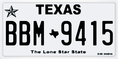 TX license plate BBM9415
