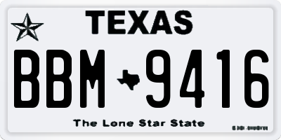 TX license plate BBM9416
