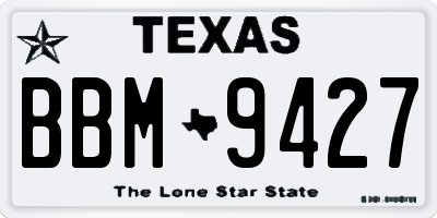 TX license plate BBM9427