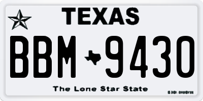 TX license plate BBM9430