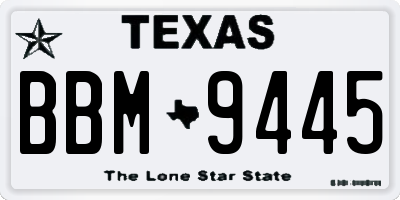 TX license plate BBM9445