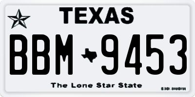 TX license plate BBM9453