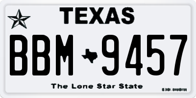 TX license plate BBM9457