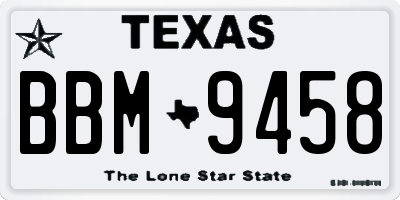 TX license plate BBM9458