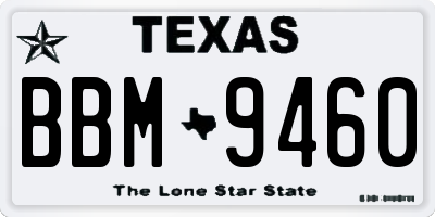 TX license plate BBM9460