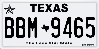 TX license plate BBM9465