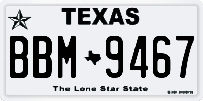 TX license plate BBM9467