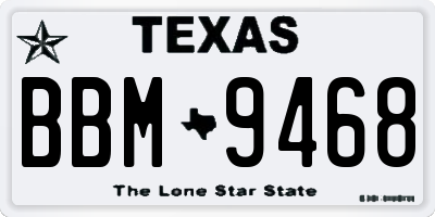 TX license plate BBM9468