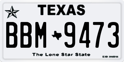 TX license plate BBM9473