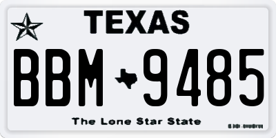 TX license plate BBM9485
