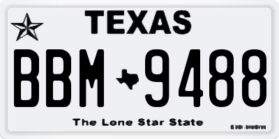 TX license plate BBM9488