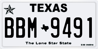 TX license plate BBM9491