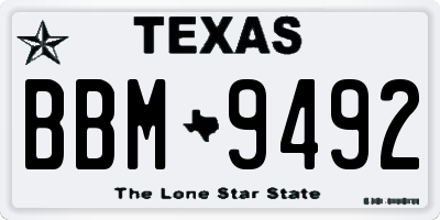 TX license plate BBM9492