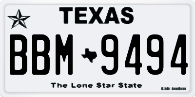 TX license plate BBM9494