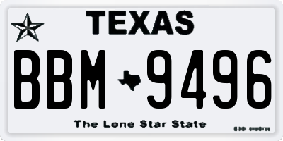 TX license plate BBM9496