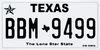 TX license plate BBM9499