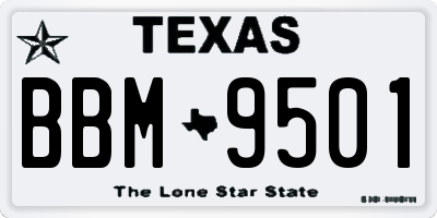 TX license plate BBM9501
