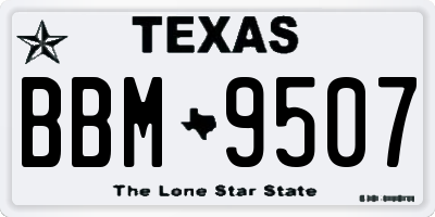 TX license plate BBM9507